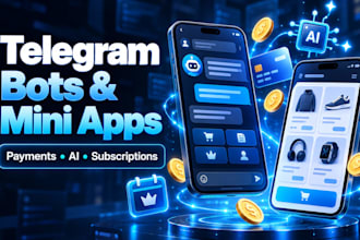 develop a custom telegram bot or mini app with payments and ai