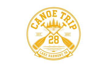 design awesome annual canoe trip lake logo