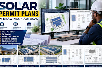 design solar permit plans, pv drawings and autocad solar plans