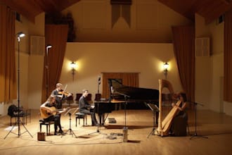 record live violin, cello, viola and harp for your christmas songs and carol
