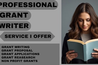 write grant proposals, grant applications, and nonprofit funding proposal