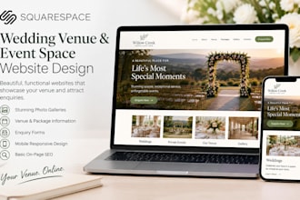design squarespace event website, wedding or event planner