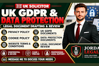 draft and review, UK gdpr,privacy policy,website terms,data protection documents