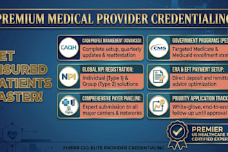 do provider credentialing, medical provider enrollment, caqh, pecos, era eft