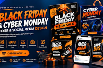design black friday flyer, sale poster, banner and social media post
