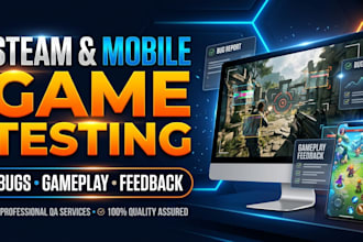 test and review your steam or mobile game with gameplay feedback and bug reports