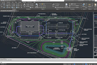 draw site grading plan, stormwater, site plan, drainage design using autocad