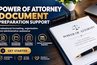 assist with poa document formatting and notary appointment coordination