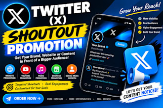 promote your brand, website, or content with twitter x shoutouts promotion