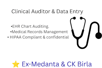 be your healthcare virtual assistant, clinical auditor and data entry expert