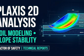 perform plaxis 2d geotechnical analysis, soil modeling and slope stability