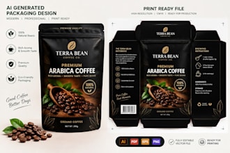 convert ai generated packaging design into print ready vector file, box design