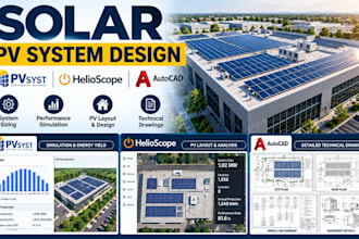 design solar pv system with pvsyst, autocad and helioscope