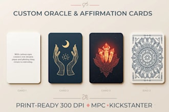 design custom oracle card design, oracle deck and affirmation cards