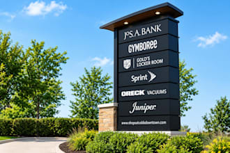 design pylon signs, monument signs and outdoor business in illustrator