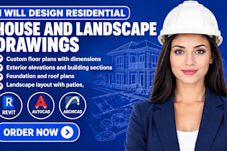 design residential house plans, permit plan drawings and landscape drawings