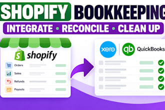 integrate reconcile shopify xero ecommerce bookkeeping cleanup with quickbooks