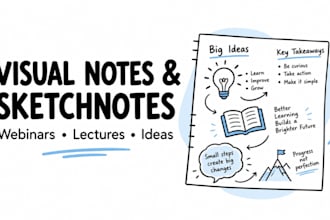 turn your webinar or lecture into clear hand drawn visual notes