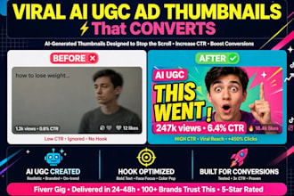 design viral ai ugc ad thumbnails and hooks