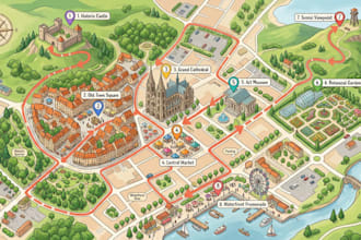 design custom travel, tourist, sightseeing and itinerary maps
