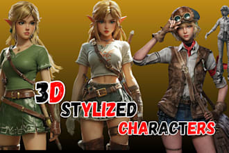 do stylized 3d game character model game ready rigged unity unreal ue5 animation