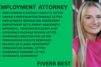 be your employment lawyer for severance agreements and termination disputes