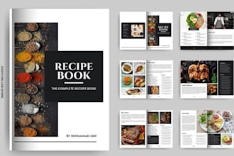 write, edit design cookbook recipe book journal cover design formatter food men