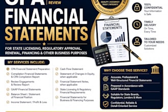 prepare CPA financial statement compilations and reviews for state license