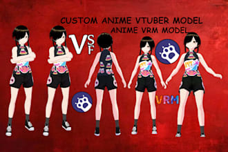 create 3d anime vtuber vrm model with facial expressions and arkit blendshapes