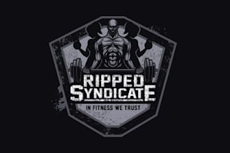 design ripped syndicate fitness gym logo