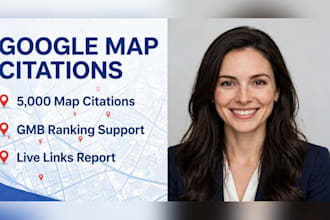 do 5000 google map citations for gmb ranking and local SEO