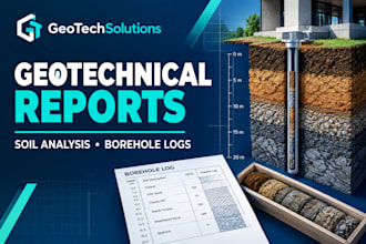 prepare a professional geotechnical report and analyze soil investigation data