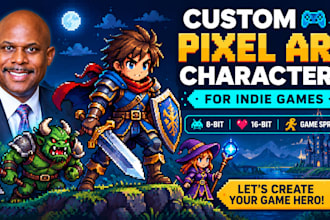 create custom pixel art characters for indie games and game developers