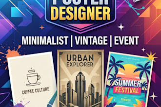create eye catching graphic design and custom posters