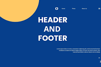 design a professional website header and footer
