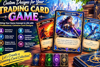 design custom trading card game cards and templates