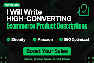 write high converting ecommerce product descriptions and shopify copy