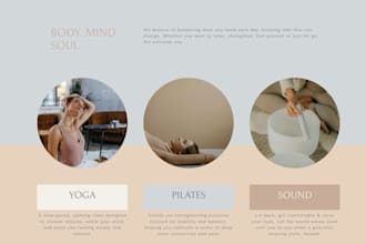 design wellness, gym website or squarespace yoga studio website