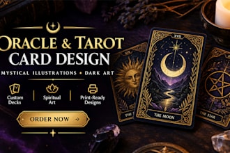 design oracle tarot cards mystical illustrations spiritual card decks dark art