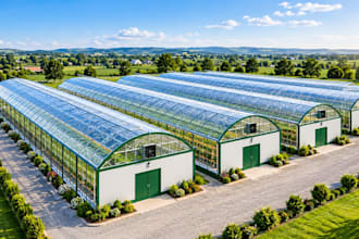 design 3d greenhouse, glass house, hothouse and indoor farm