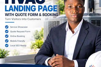 build an hvac landing page with quote form and booking