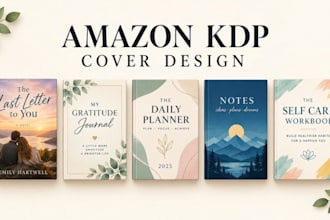 design amazon KDP book covers, journals, planners, notebooks, and workbook cover