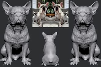 sculpt realistic 3d dog model pet memorial statue 3d stl file for 3d printing