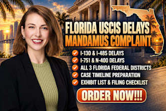 prepare a professional florida mandamus complaint for uscis delays