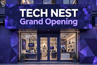 design modern business banner shop signage and storefront
