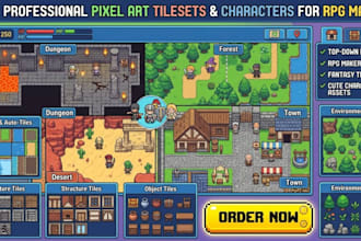 pixel art tileset tilemap topdown tiles  rpg maker game character asset
