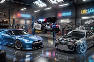 do 3d fivem cars, gta 5 vehicle, unique car model car rendering from scratch