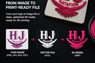 convert your 2d logo to 3d file for 3d printing