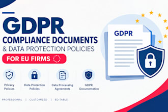 create gdpr compliance documents and data protection policies for eu firm
