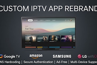 rebrand iptv app for android tv, smart tv, firestick, and lg